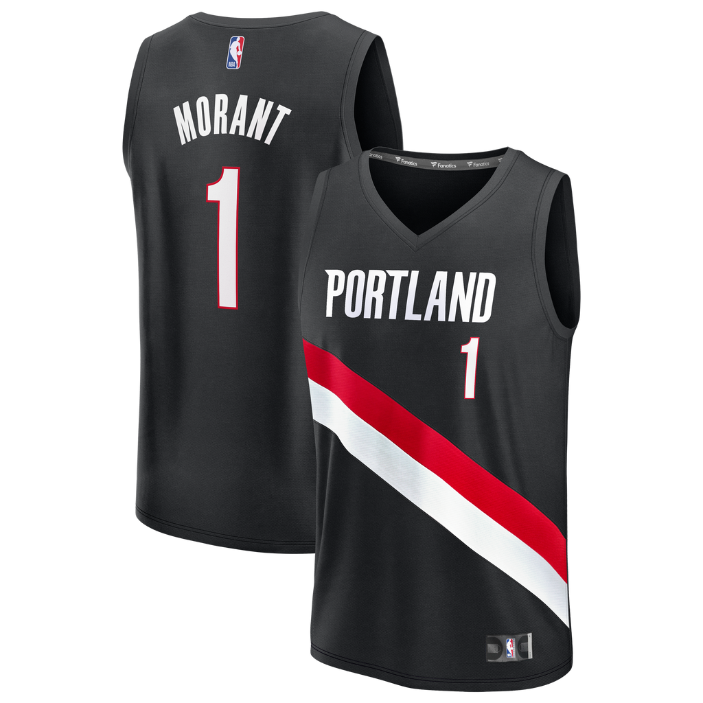 Portland Trail Blazers Ja Morant Fanatics Black Fast Break Jersey - Icon Edition for Men product image 1, provided for