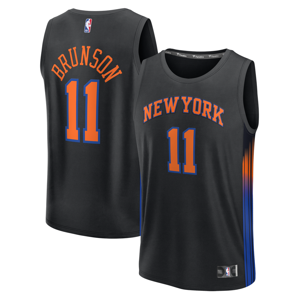 New York Knicks Jalen Brunson Fanatics Black Fast Break Jersey - Statement Edition for Men product image 1, provided for