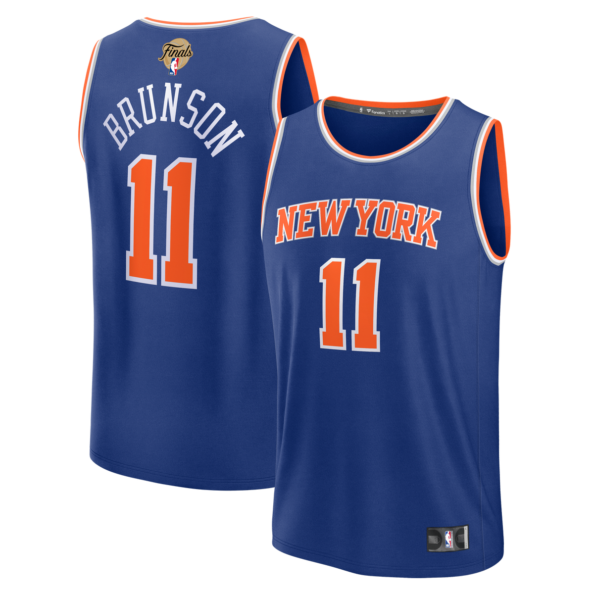 New York Knicks Jalen Brunson Fanatics Blue 2026 NBA Finals Patch Fast Break Replica Jersey - Icon Edition for Men product