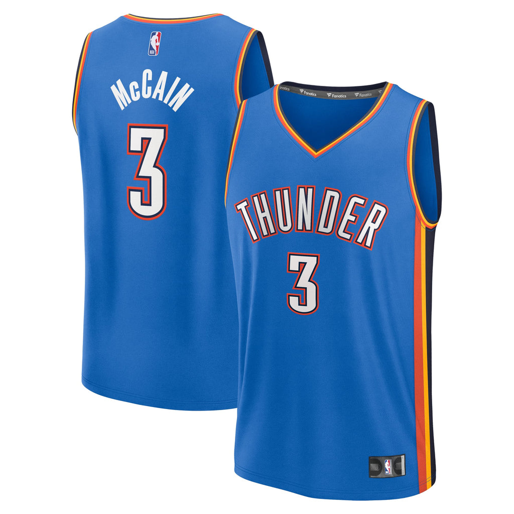 Oklahoma City Thunder Jared McCain Fanatics Blue Fast Break Jersey - Icon Edition for Men product image 2, provided for