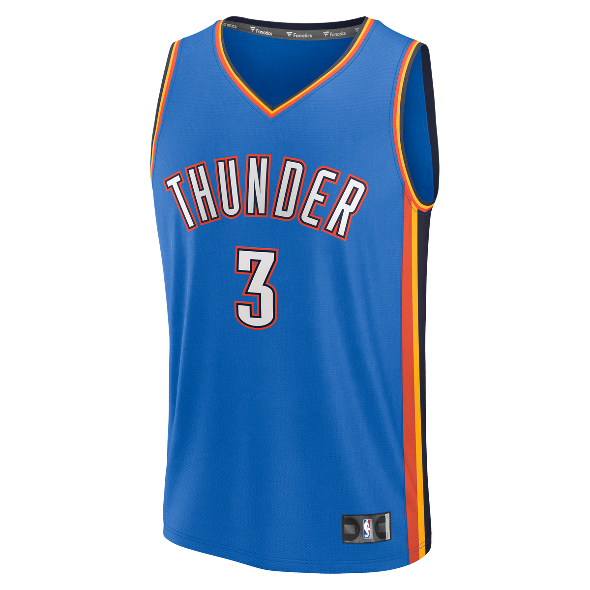Oklahoma City Thunder Jared McCain Fanatics Blue Fast Break Replica Jersey - Icon Edition for Men product image 3, provided