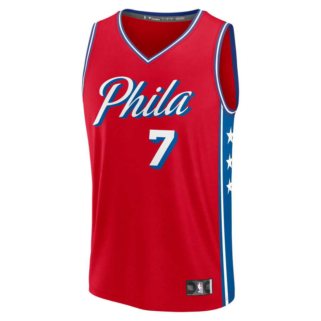 Philadelphia 76ers Jaylen Brown Fanatics Red Fast Break Jersey - Statement Edition for Men product image 3, provided for