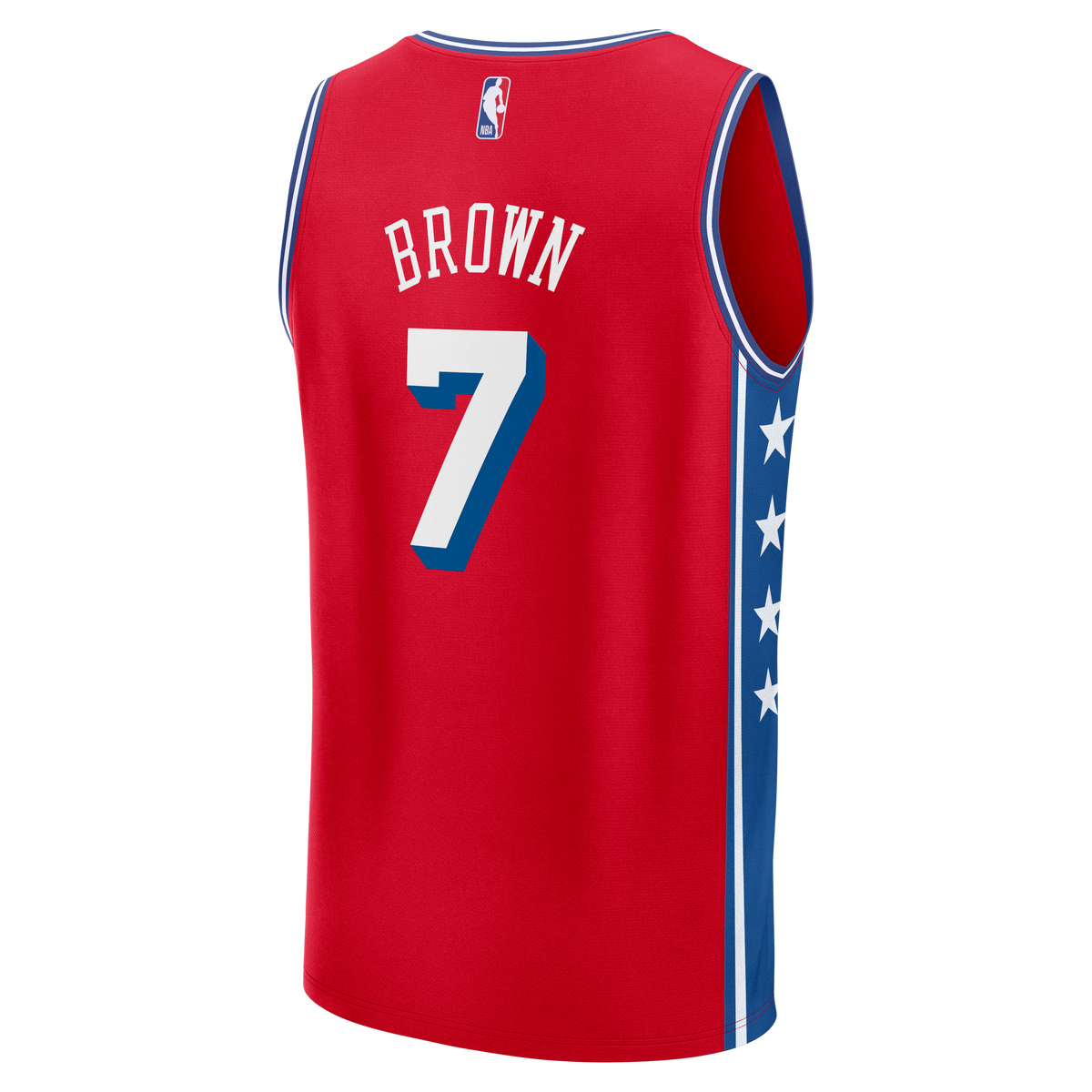 Philadelphia 76ers Jaylen Brown Fanatics Red Fast Break Jersey - Statement Edition for Men product image 4, provided for