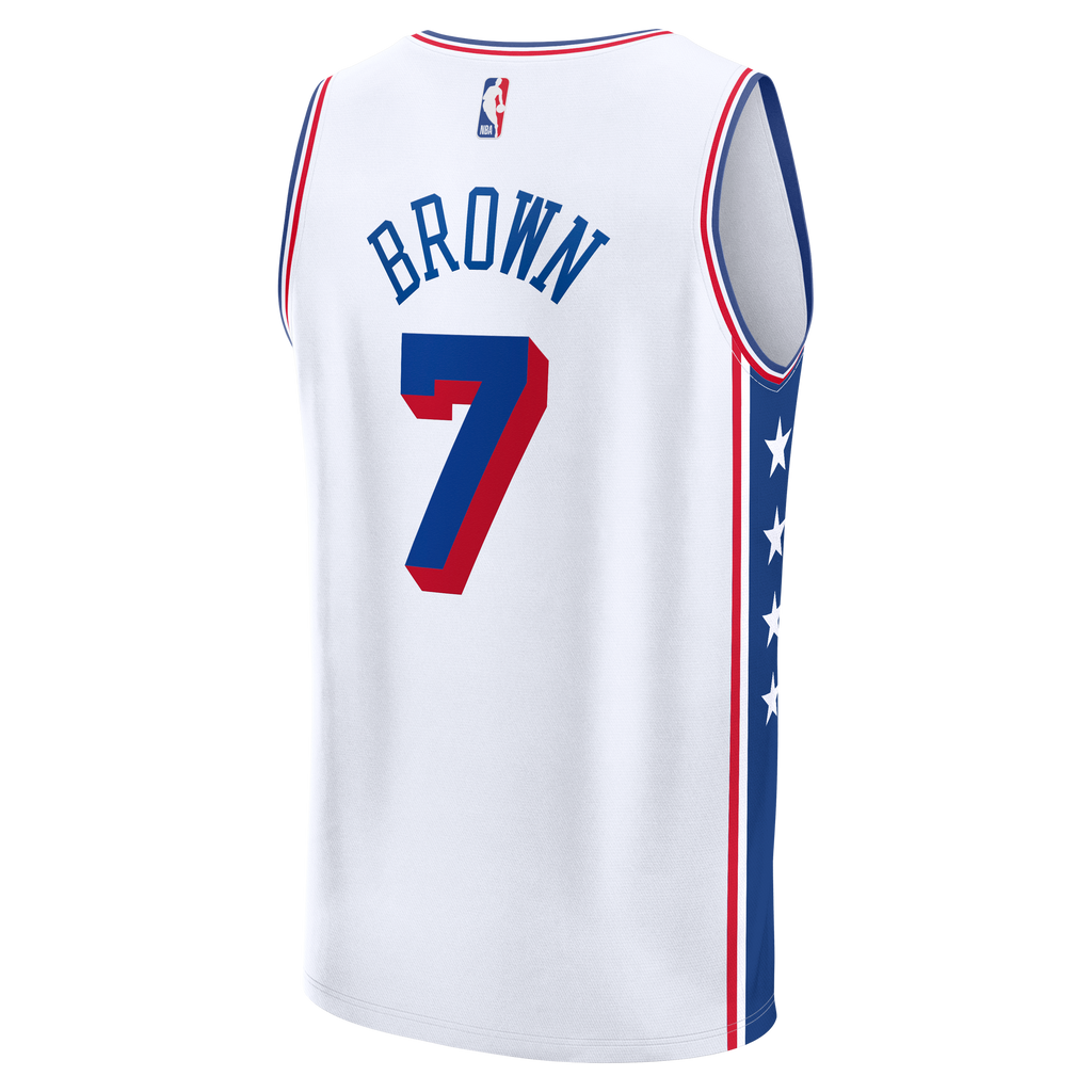 Philadelphia 76ers Jaylen Brown Fanatics White Fast Break Jersey - Association Edition for Men product image 4, provided for