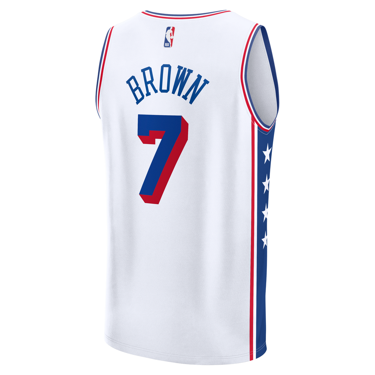 Philadelphia 76ers Jaylen Brown Fanatics White Fast Break Jersey - Association Edition for Men product image 4, provided for