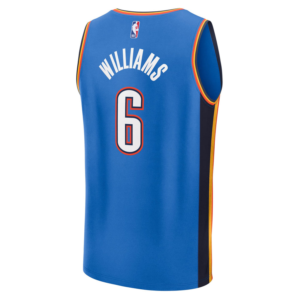 Oklahoma City Thunder Jaylin Williams Fanatics Blue Fast Break Replica Player Jersey - Icon Edition for Men product image 4,