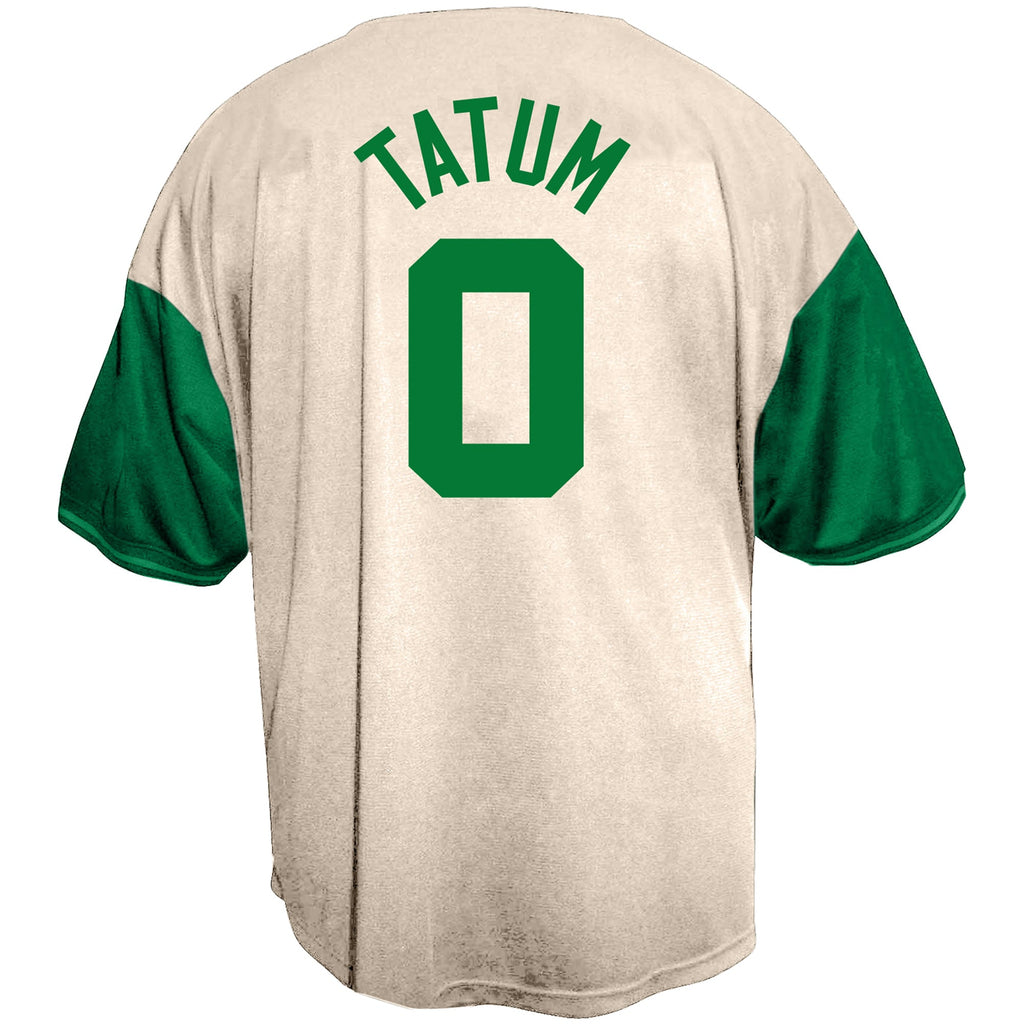 Boston Celtics Jayson Tatum Fanatics Cream Baseball Jersey for Men product image 4, provided for visual reference and