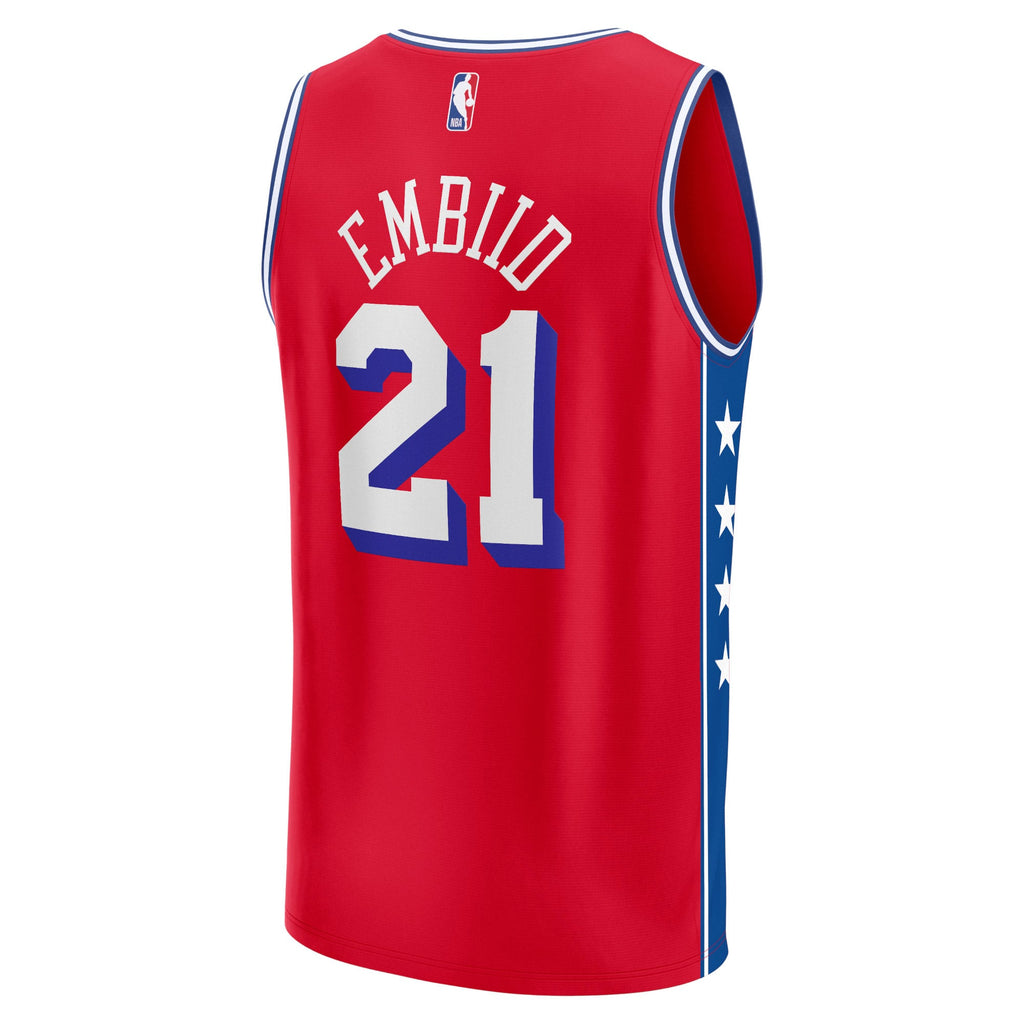 Philadelphia 76ers Joel Embiid Fanatics Red Fast Break Replica Player Jersey - Statement Edition for Men product image 4,