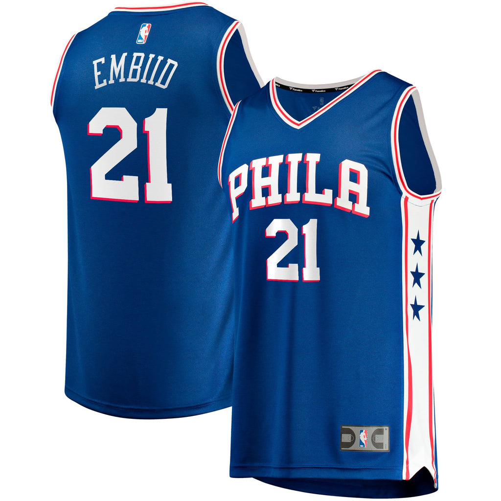 Philadelphia 76ers Joel Embiid Fanatics Royal Big & Tall Fast Break Player Jersey - Icon Edition for Men product image 1,
