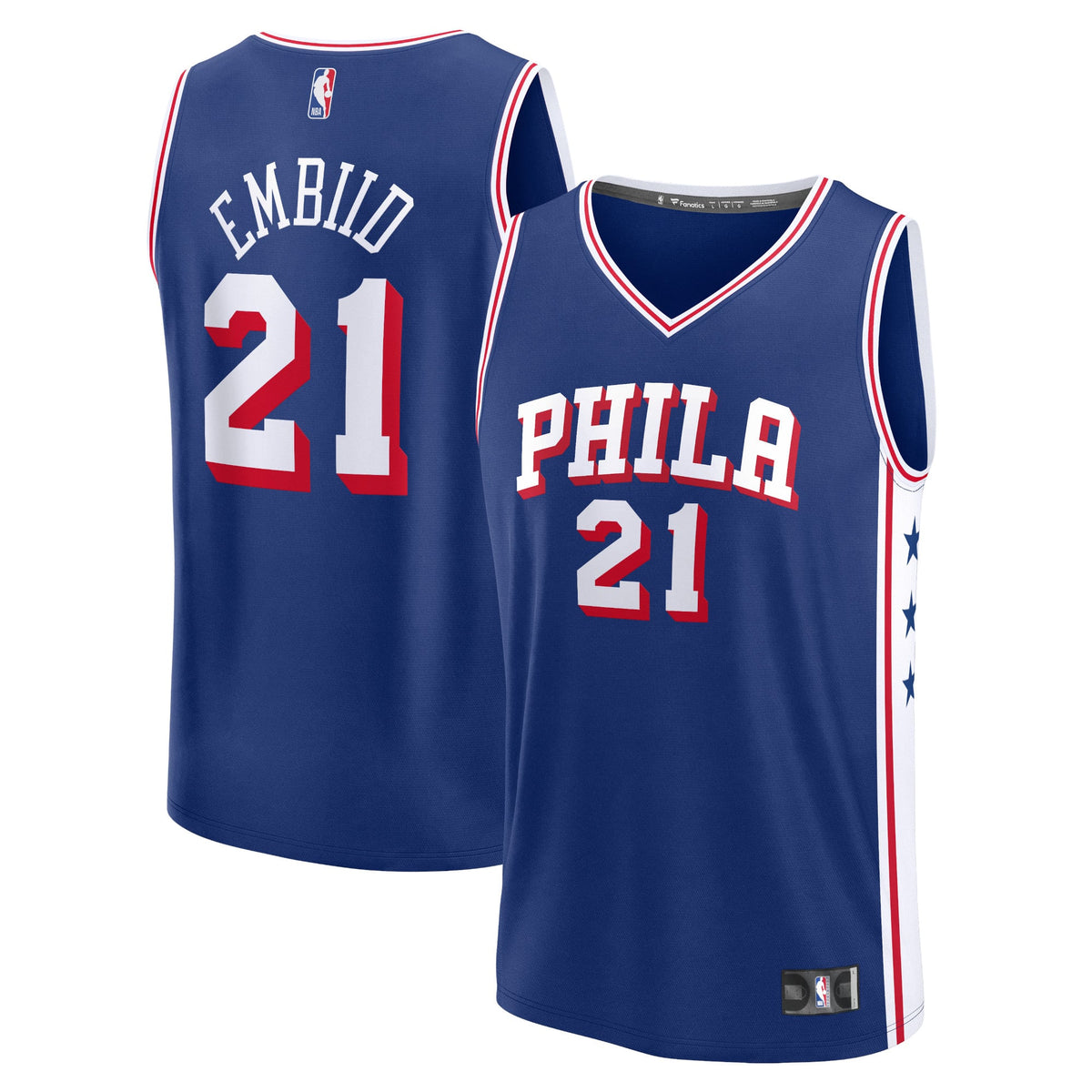 Philadelphia 76ers Joel Embiid Fanatics Royal Fast Break Replica Jersey - Icon Edition for Men product image 1, provided for