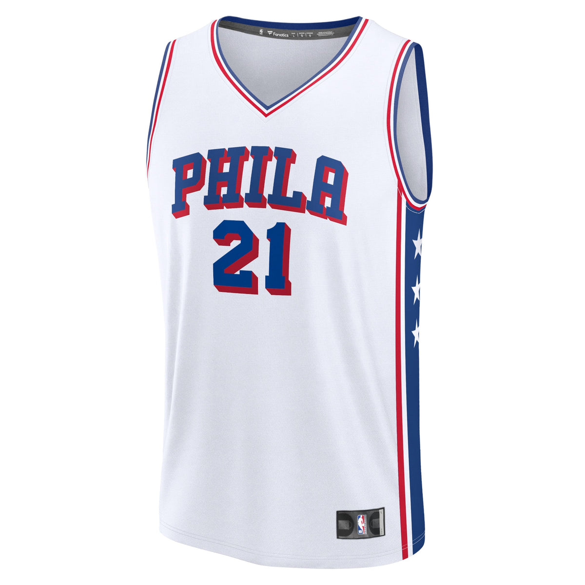 Philadelphia 76ers Joel Embiid Fanatics White Fast Break Replica Jersey - Association Edition for Men product image 3,