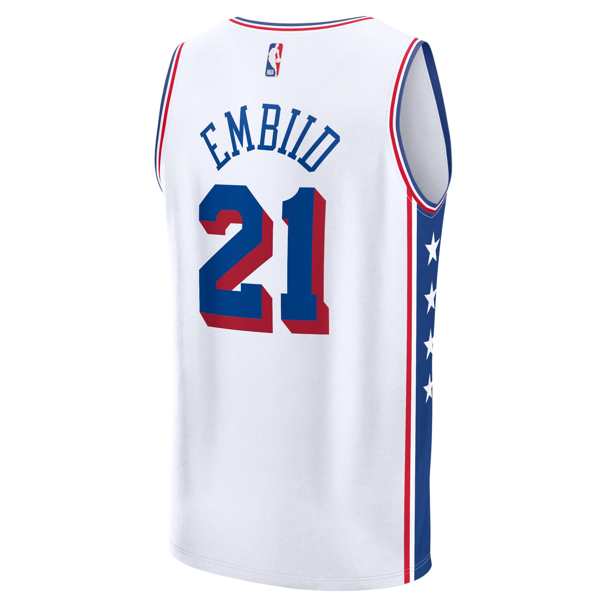 Philadelphia 76ers Joel Embiid Fanatics White Fast Break Replica Jersey - Association Edition for Men product image 4,