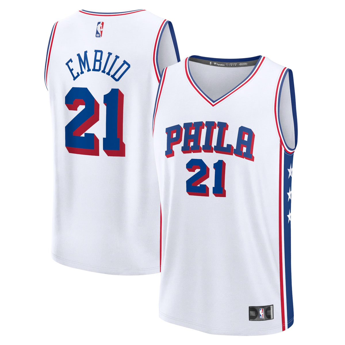 Philadelphia 76ers Joel Embiid Fanatics White Fast Break Replica Jersey - Association Edition for Men product image 1,