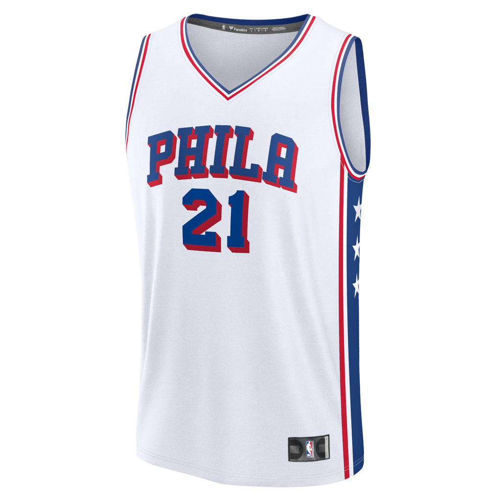 Philadelphia 76ers Joel Embiid Fanatics White Fast Break Replica Player Jersey - Association Edition for Men product image