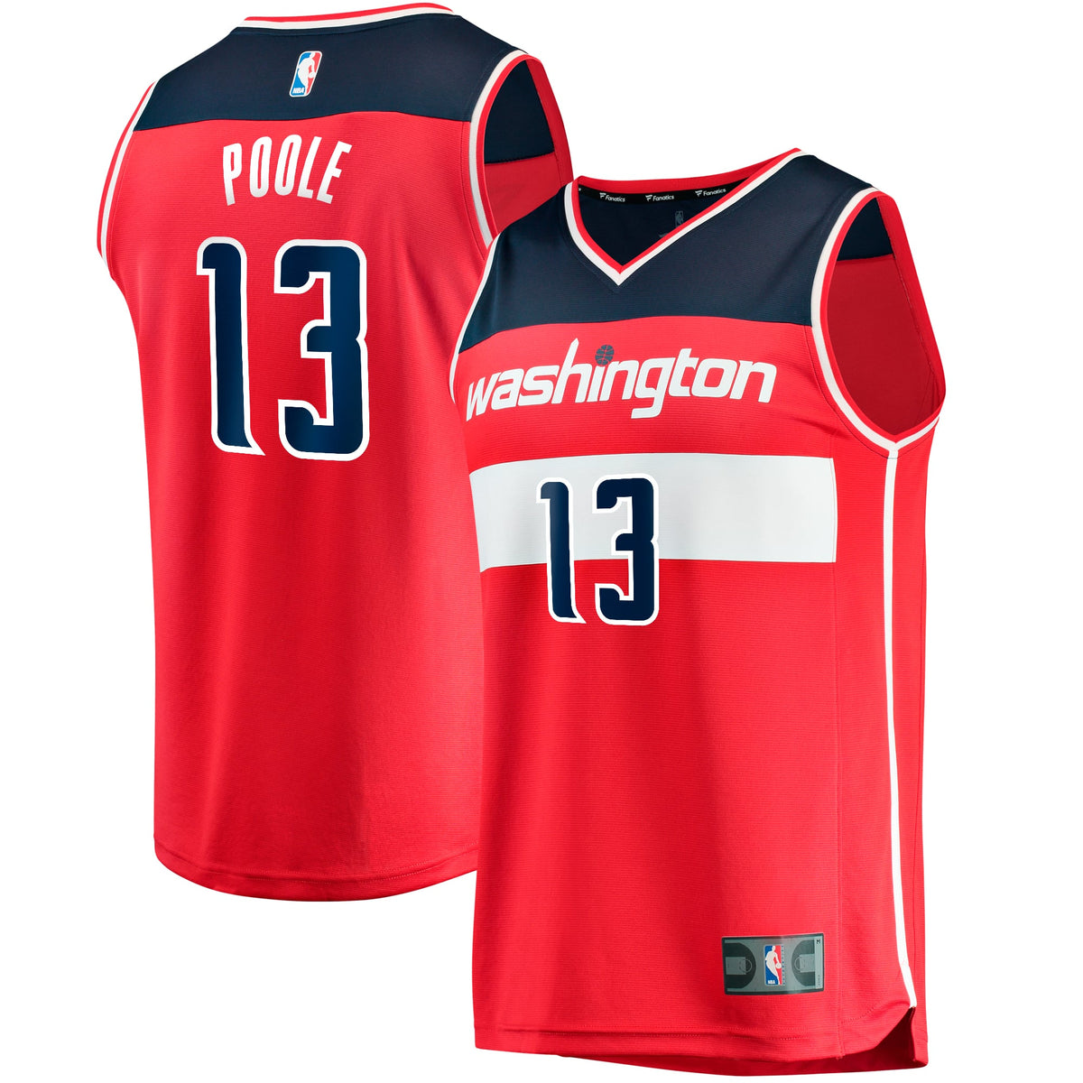Washington Wizards Jordan Poole Fanatics Red Fast Break Player Jersey - Icon Edition for Men product image 1, provided for