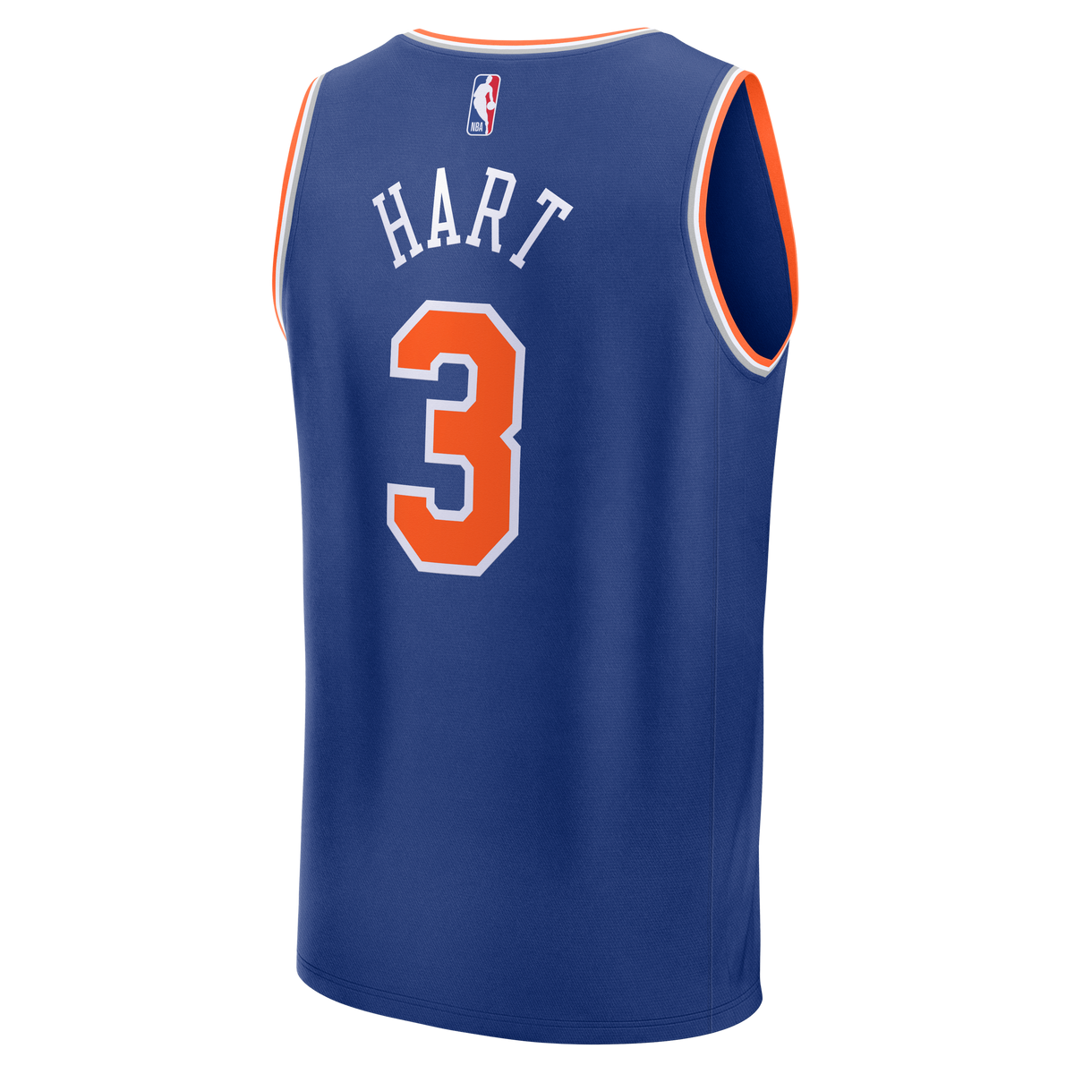 New York Knicks Josh Hart Fanatics Blue Fast Break Jersey - Icon Edition for Men product image 4, provided for visual