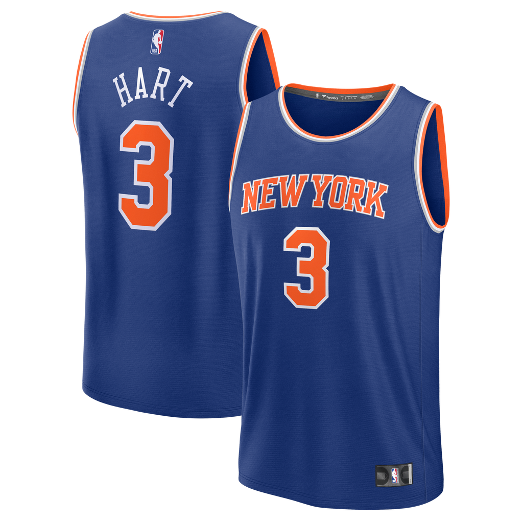 New York Knicks Josh Hart Fanatics Blue Fast Break Jersey - Icon Edition for Men product image 1, provided for visual