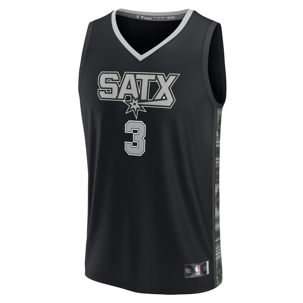 San Antonio Spurs Keldon Johnson Fanatics Black Fast Break Replica Player Jersey - Statement Edition for Men product image