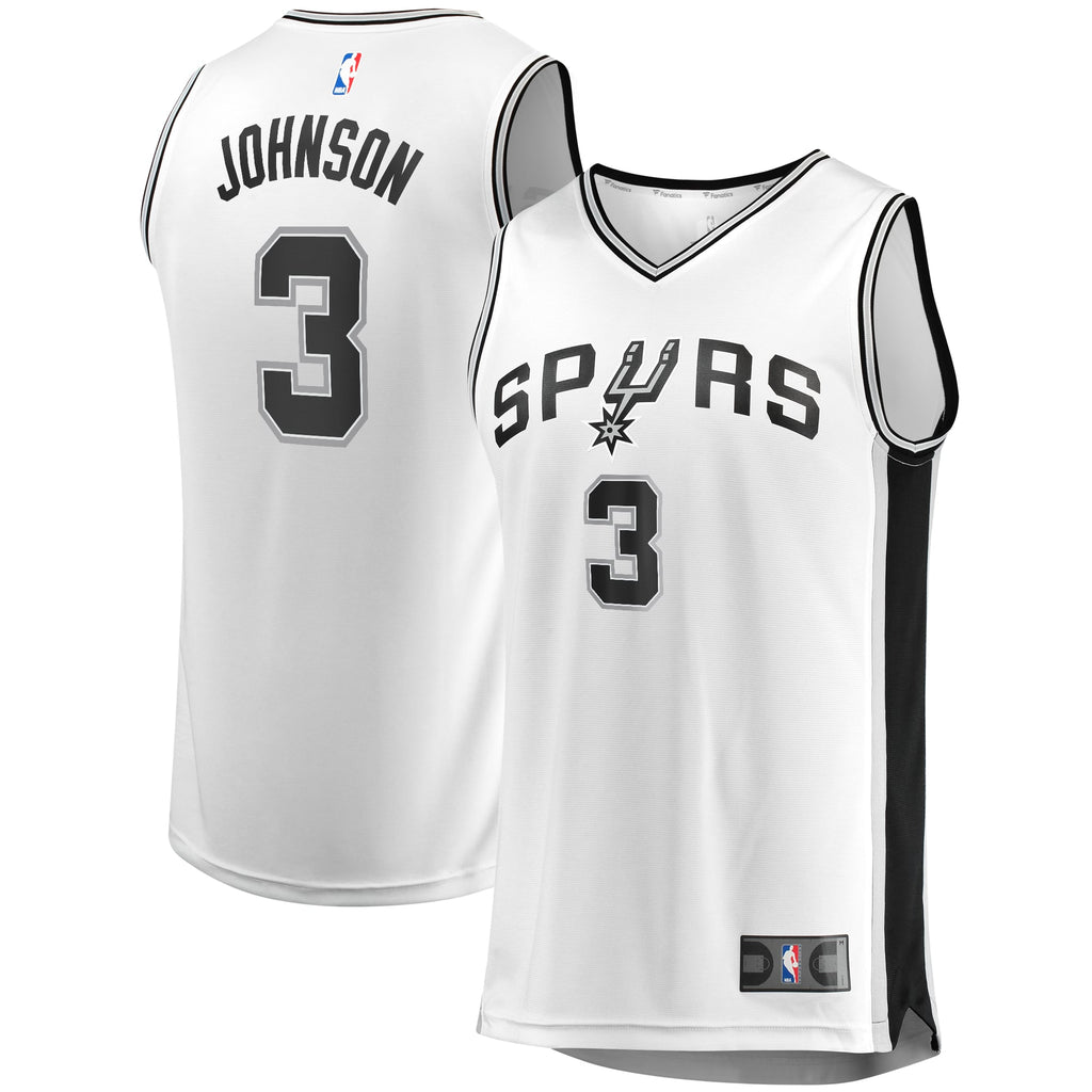 San Antonio Spurs Keldon Johnson Fanatics White Fast Break Association Jersey for Men product image 1, provided for visual