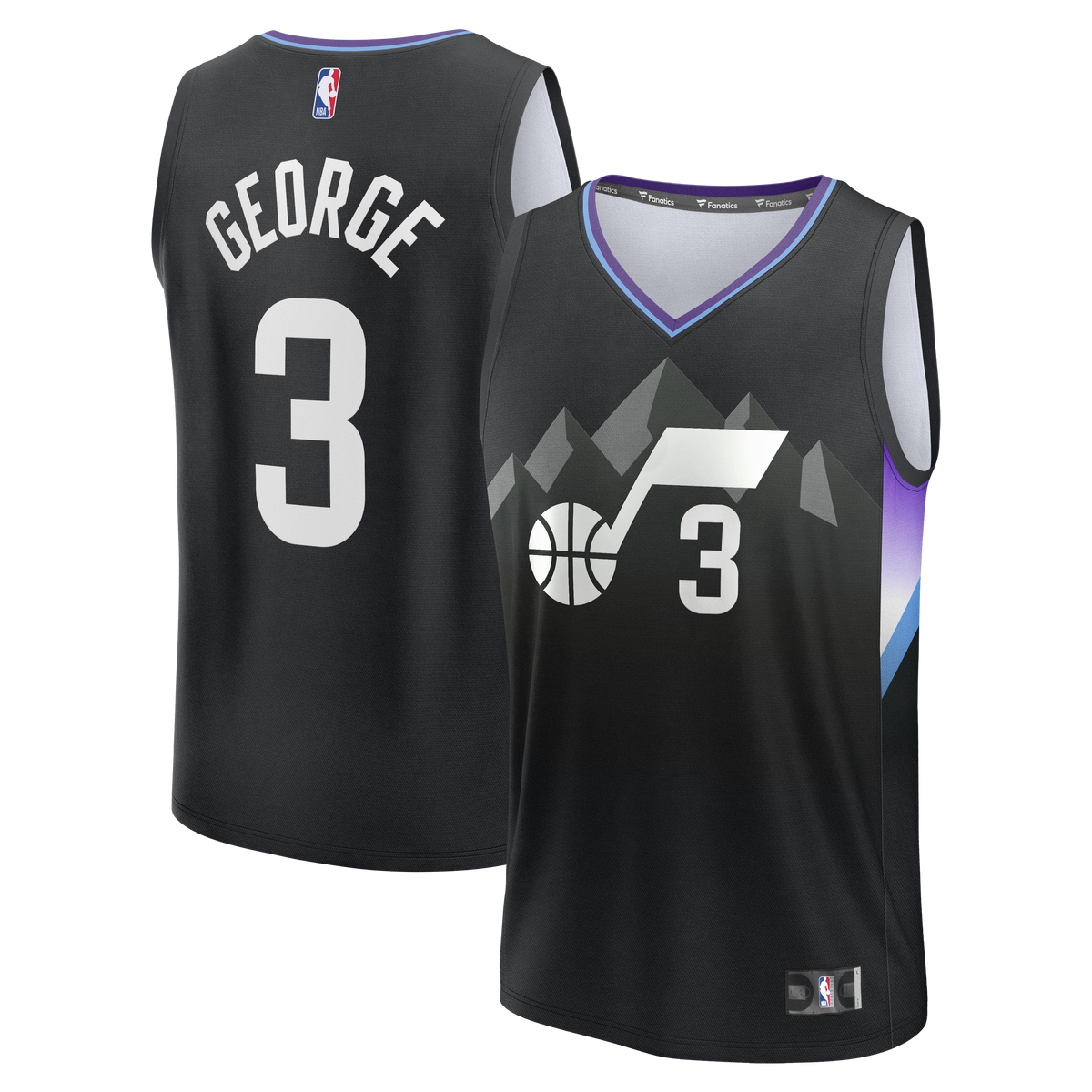 Utah Jazz Keyonte George Fanatics Black Fast Break Replica Jersey - Statement Edition for Men product image 2, provided for
