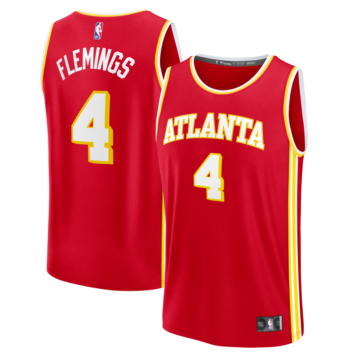 Atlanta Hawks Kingston Flemings Fanatics Red 2026 NBA Draft First Round Pick Fast Break Jersey - Icon Edition for Men