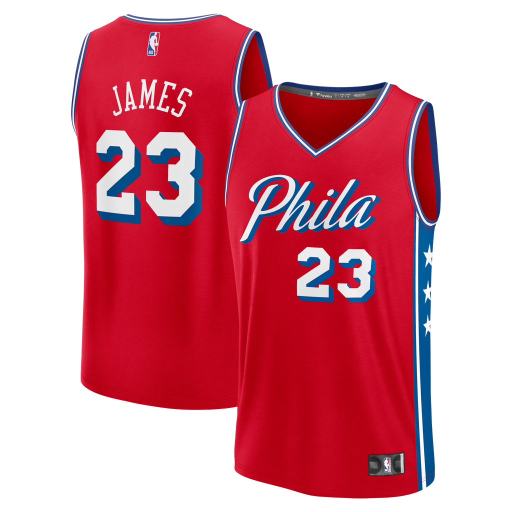 Philadelphia 76ers LeBron James Fanatics Red Fast Break Jersey - Statement Edition for Men product image 2, provided for