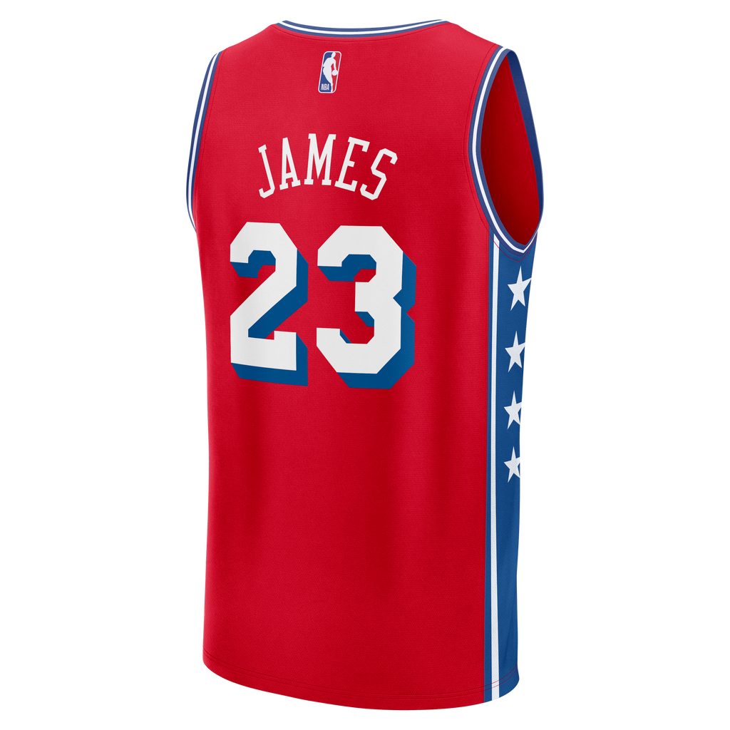 Philadelphia 76ers LeBron James Fanatics Red Fast Break Jersey - Statement Edition for Men product image 4, provided for