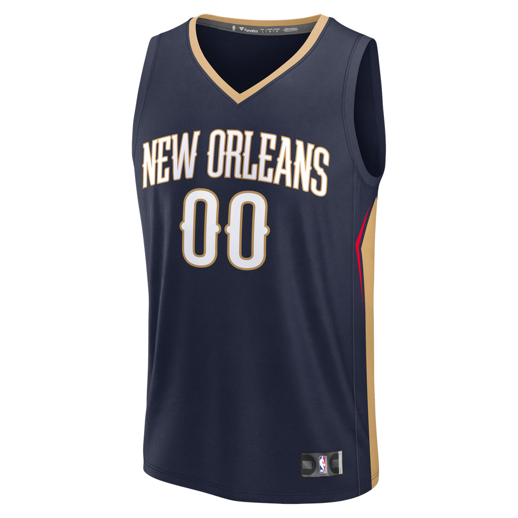 New Orleans Pelicans Fanatics Navy Fast Break Custom Jersey - Icon Edition for Men product image 3, provided for visual