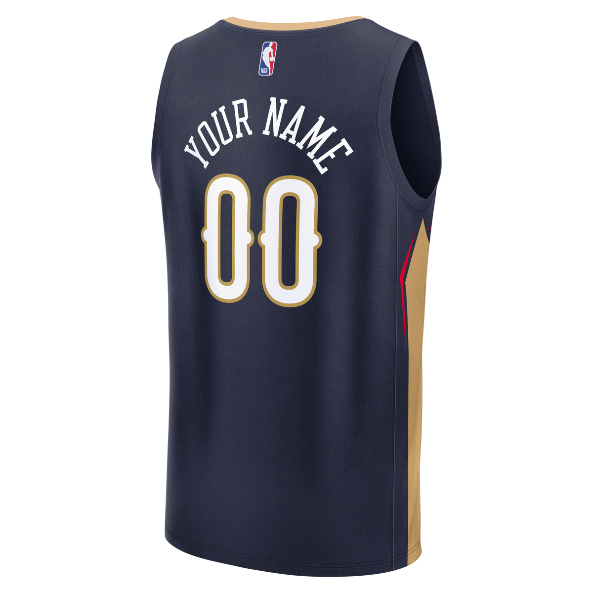 New Orleans Pelicans Fanatics Navy Fast Break Custom Jersey - Icon Edition for Men product image 4, provided for visual
