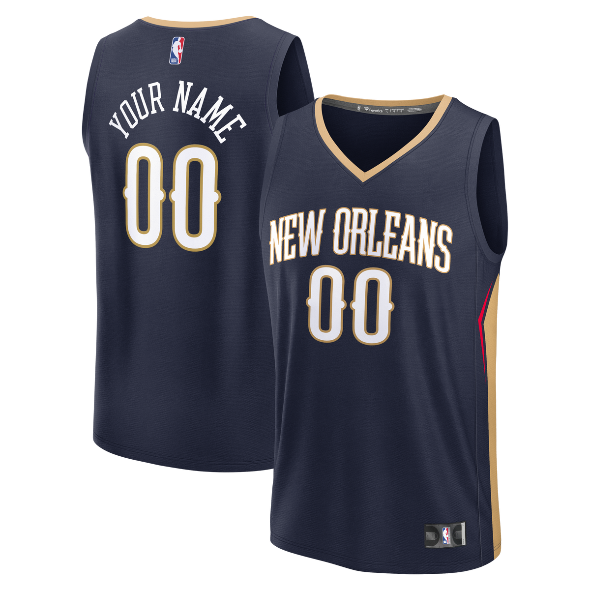 New Orleans Pelicans Fanatics Navy Fast Break Custom Jersey - Icon Edition for Men product image 1, provided for visual