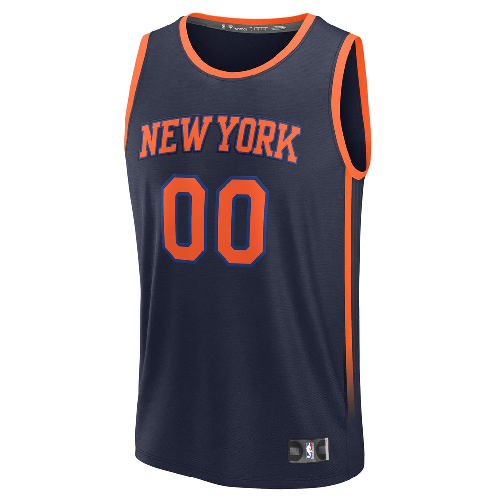 New York Knicks Fanatics Navy Fast Break Custom Jersey - Statement Edition for Men product image 3, provided for visual