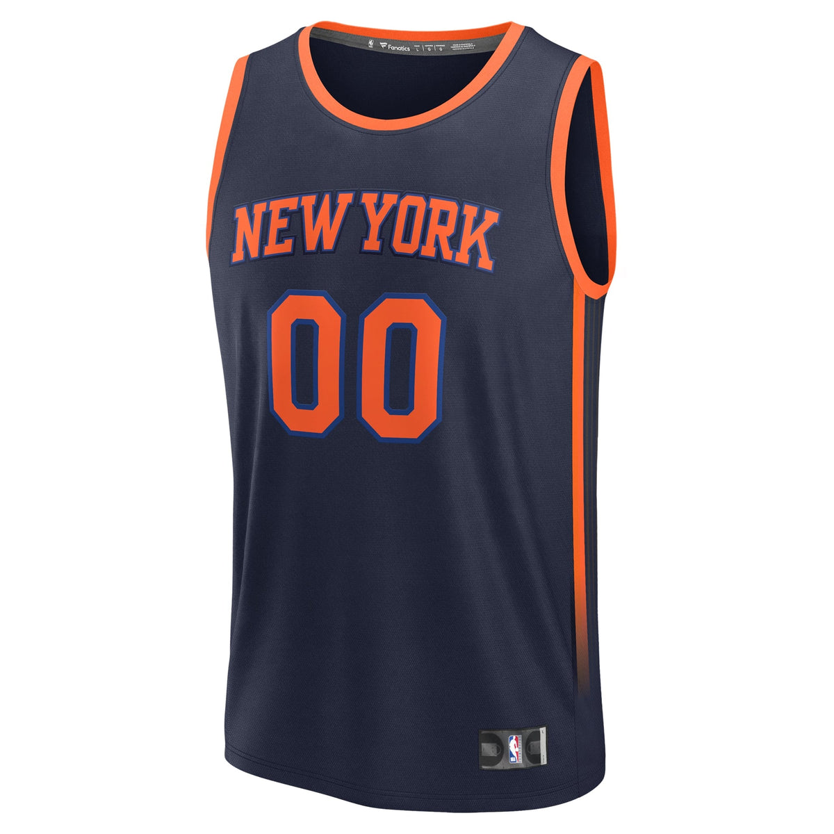 New York Knicks Fanatics Navy Fast Break Custom Jersey - Statement Edition for Men product image 3, provided for visual
