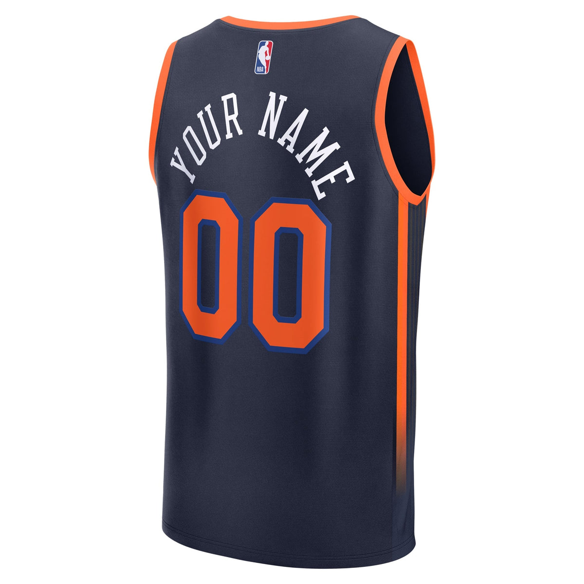New York Knicks Fanatics Navy Fast Break Custom Jersey - Statement Edition for Men product image 4, provided for visual