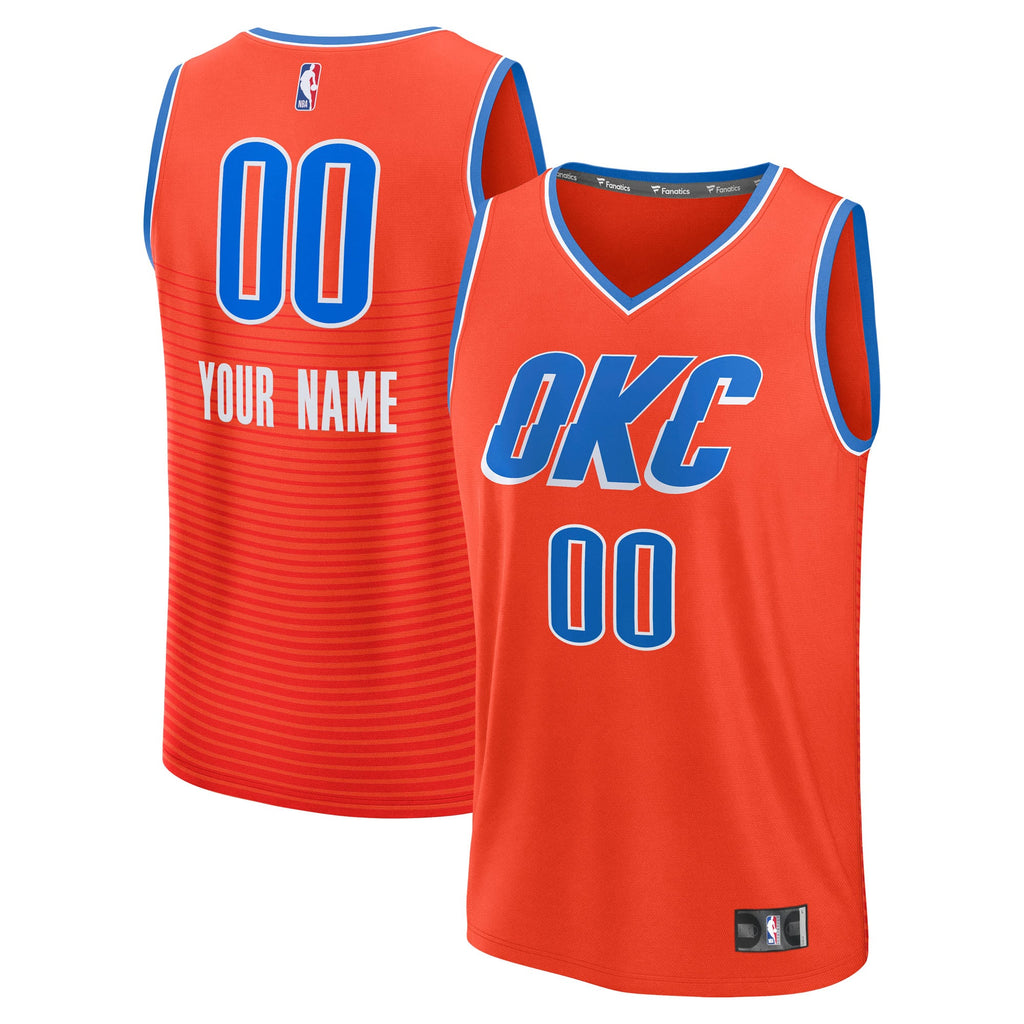 Oklahoma City Thunder Fanatics Orange Fast Break Custom Jersey - Statement Edition for Men product image 2, provided for