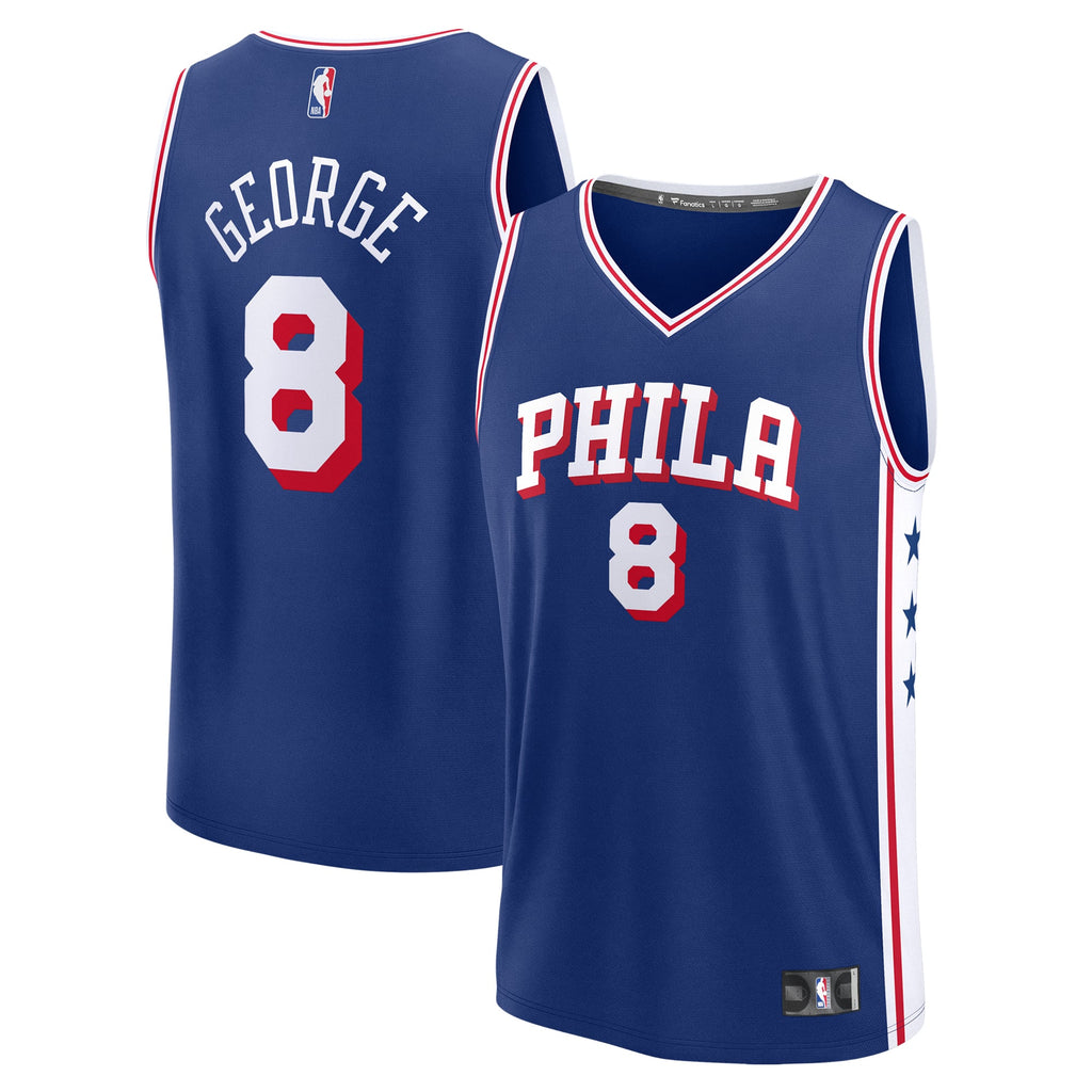 Philadelphia 76ers Paul George Fanatics Royal Fast Break Replica Player Jersey - Icon Edition for Men product image 2,