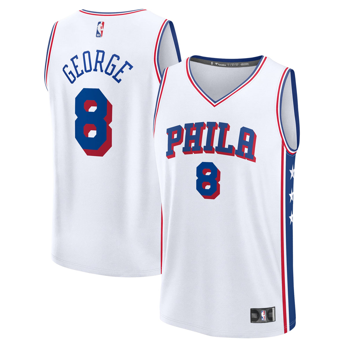 Philadelphia 76ers Paul George Fanatics White Fast Break Replica Player Jersey - Association Edition for Men product image