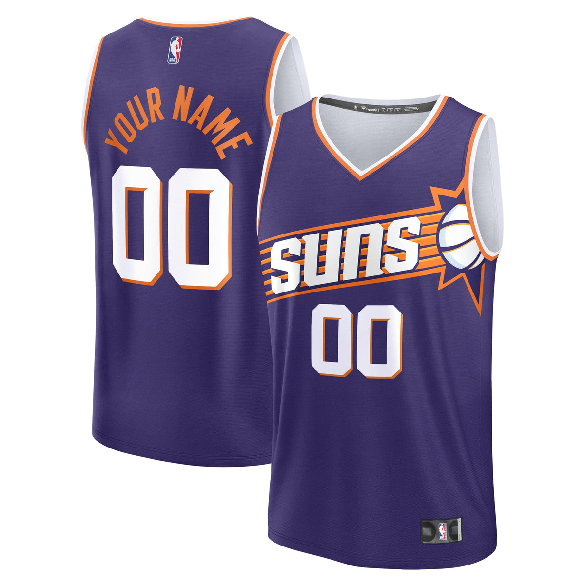 Phoenix Suns Fanatics Purple Fast Break Custom Jersey - Icon Edition for Men product image 2, provided for visual reference