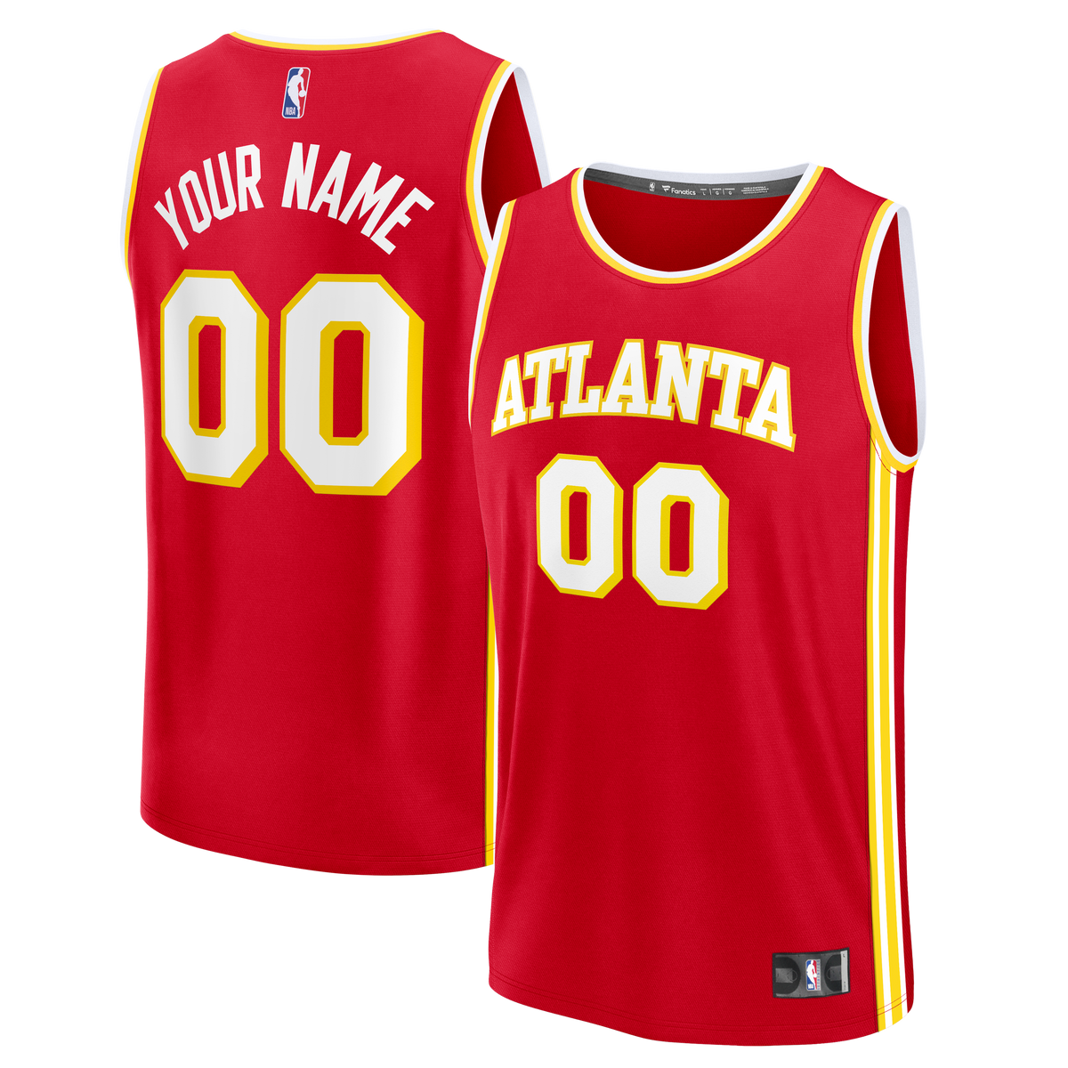 Atlanta Hawks Fanatics Red Fast Break Custom Jersey - Icon Edition for Men product image 2, provided for visual reference