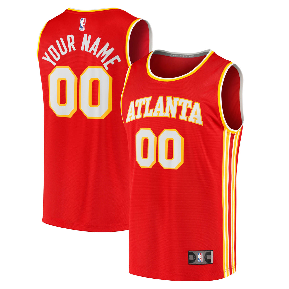 Atlanta Hawks Fanatics Red Fast Break Replica Custom Jersey - Icon Edition for Men product image 1, provided for visual