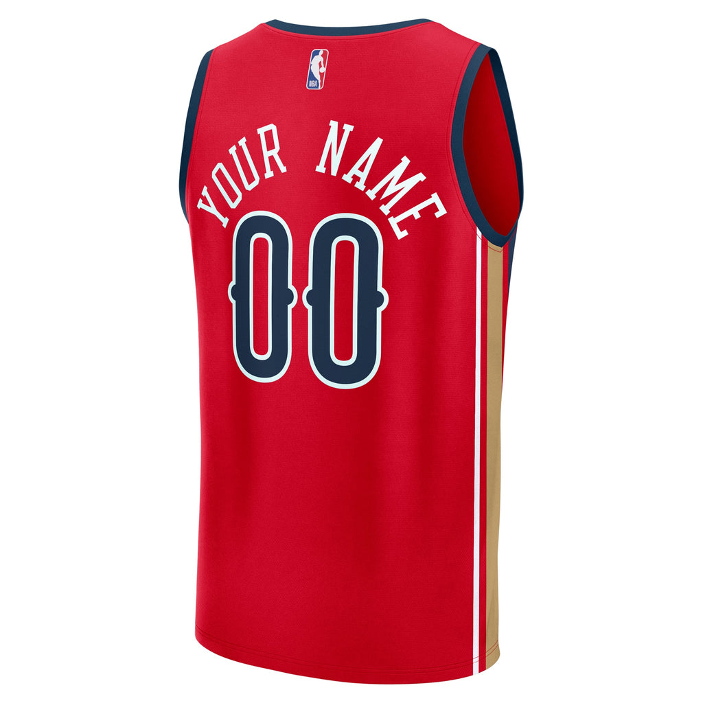 New Orleans Pelicans Fanatics Red Fast Break Custom Jersey - Statement Edition for Men product image 4, provided for visual