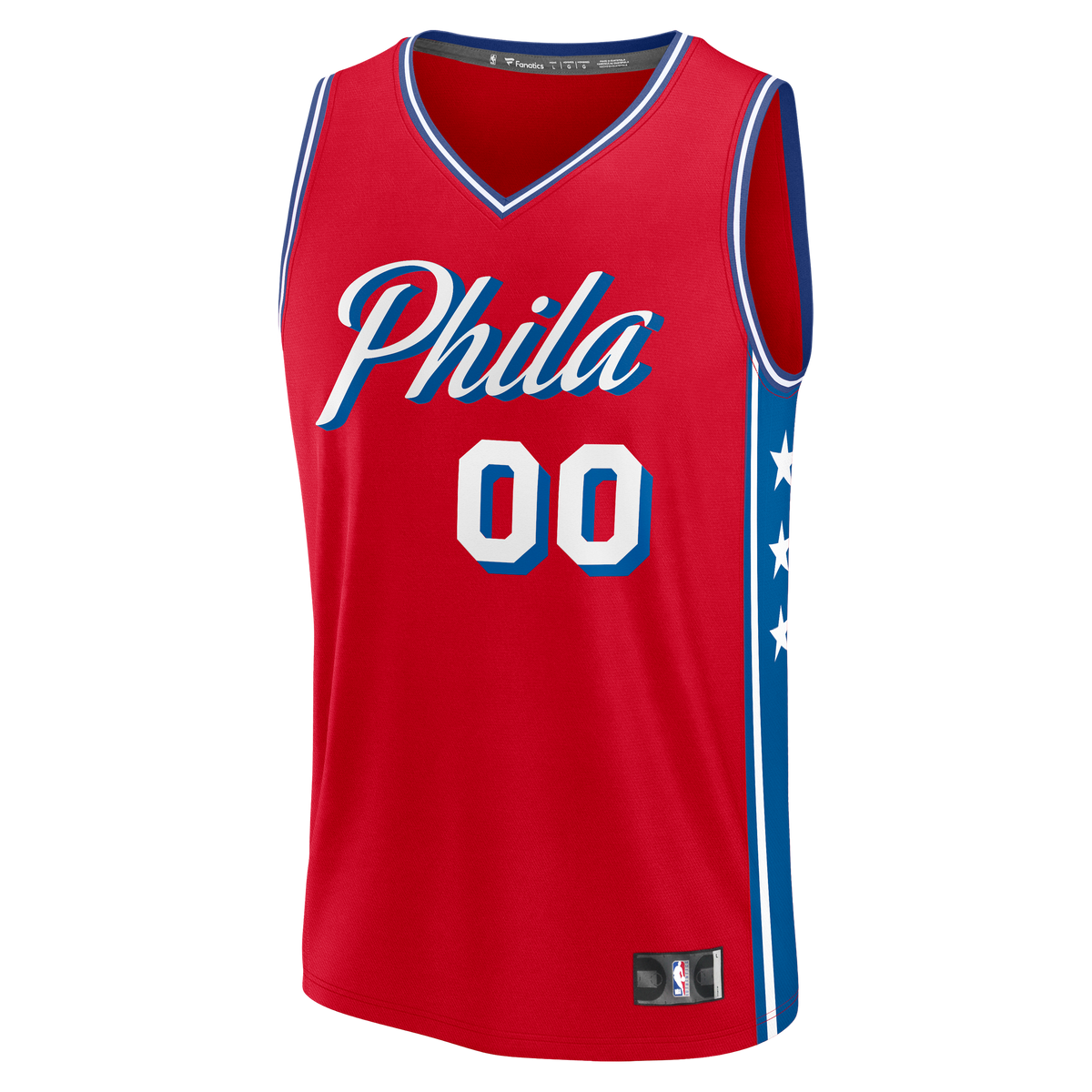 Philadelphia 76ers Fanatics Red Fast Break Custom Jersey - Icon Edition for Men product image 3, provided for visual