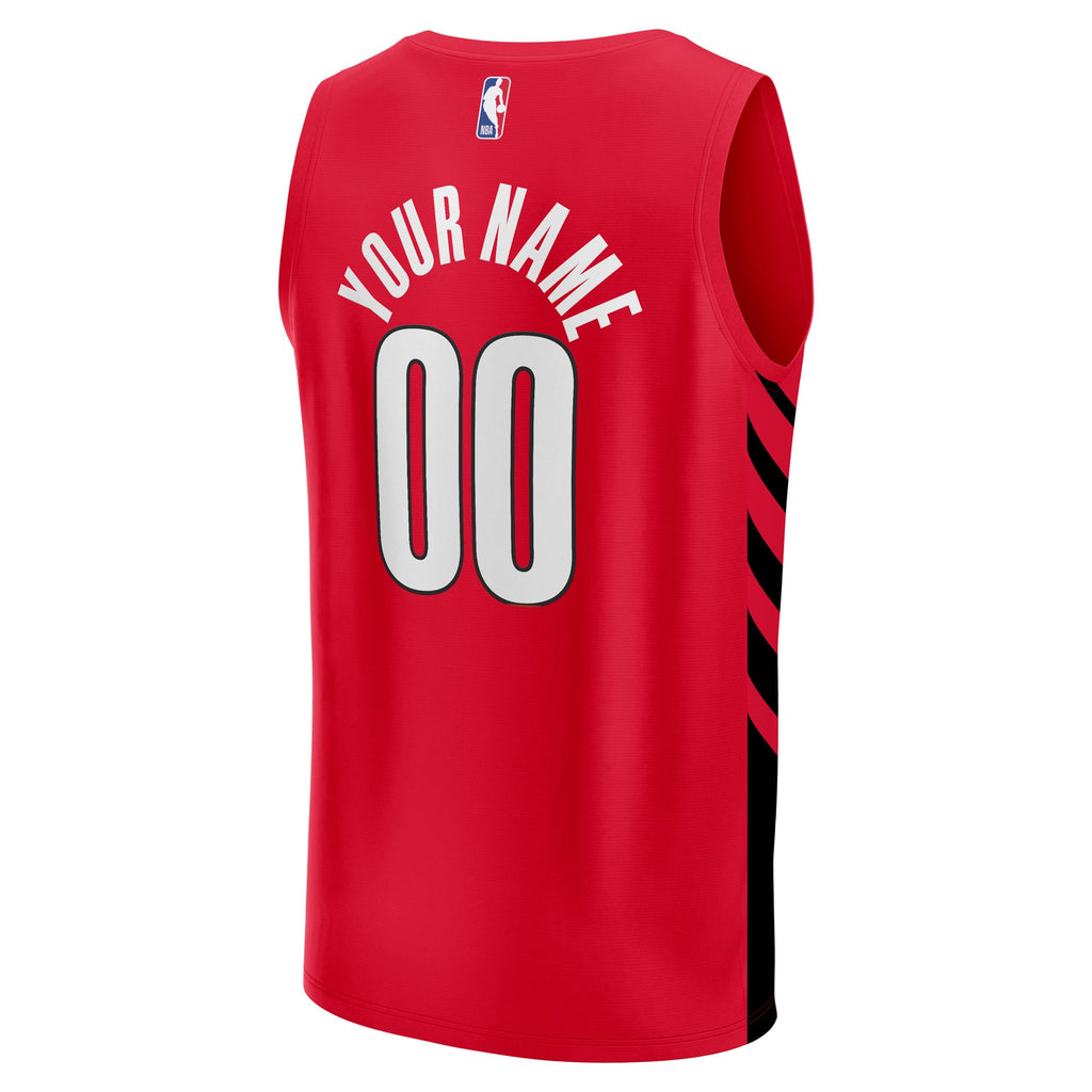 Portland Trail Blazers Fanatics Red Fast Break Custom Replica Jersey - Statement Edition for Men product image 4, provided