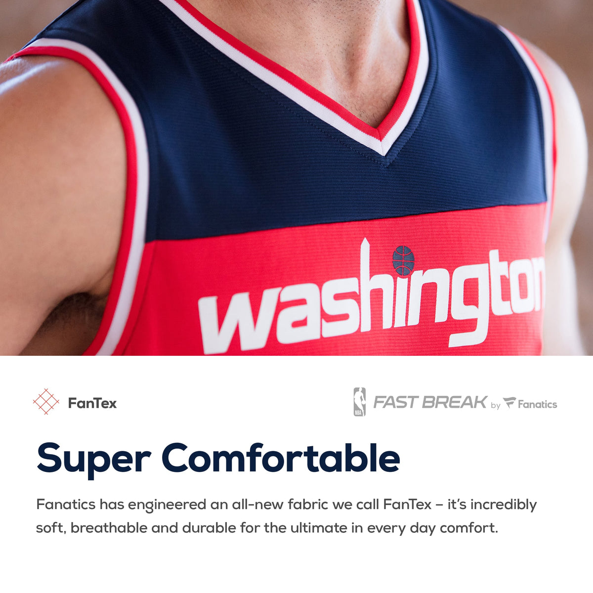 Washington Wizards Fanatics Red Fast Break Custom Replica Jersey - Icon Edition for Men product image 7, provided for visual