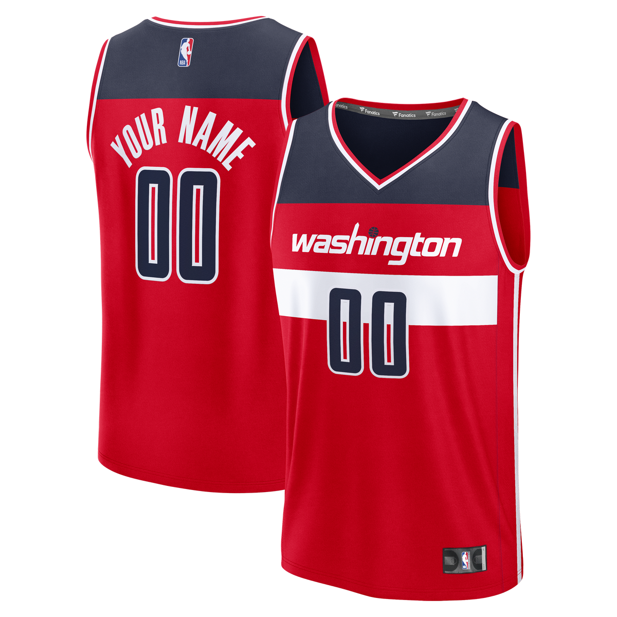 Washington Wizards Fanatics Red Fastbreak Custom Jersey - Icon Edition for Men product image 2, provided for visual