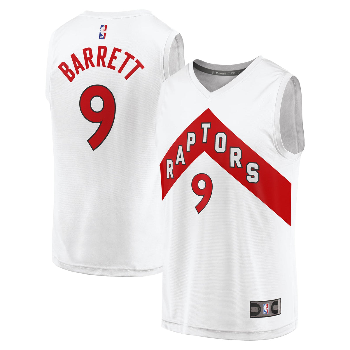 Toronto Raptors RJ Barrett Fanatics White Fast Break Player Jersey - Association Edition for Men product image 1, provided