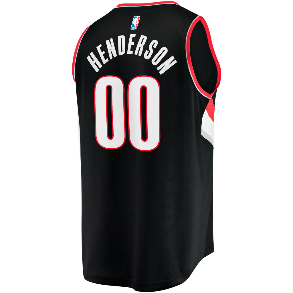 Portland Trail Blazers Scoot Henderson Fanatics Black Fast Break Replica Jersey - Icon Edition for Men product image 4,