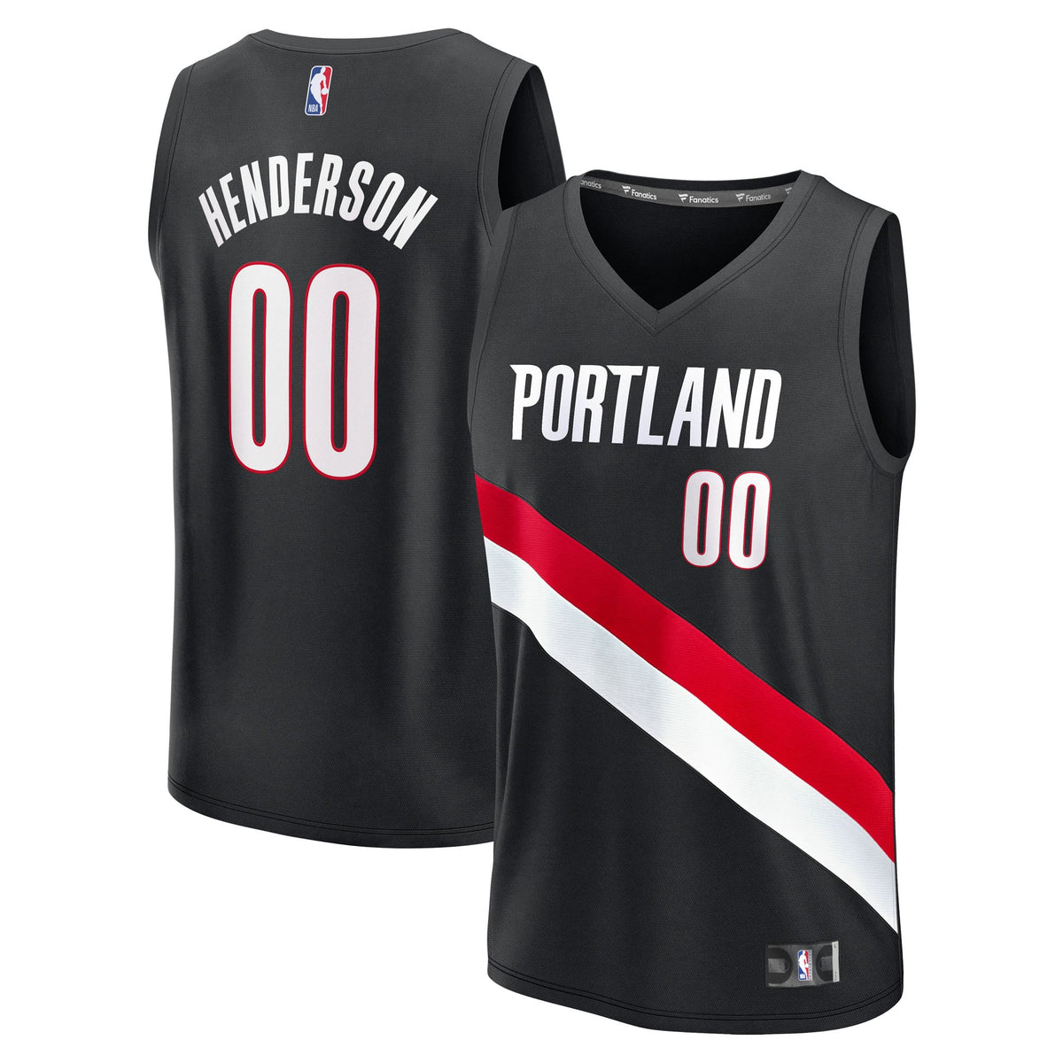 Portland Trail Blazers Scoot Henderson Fanatics Black Fast Break Replica Jersey - Icon Edition for Men product image 1,
