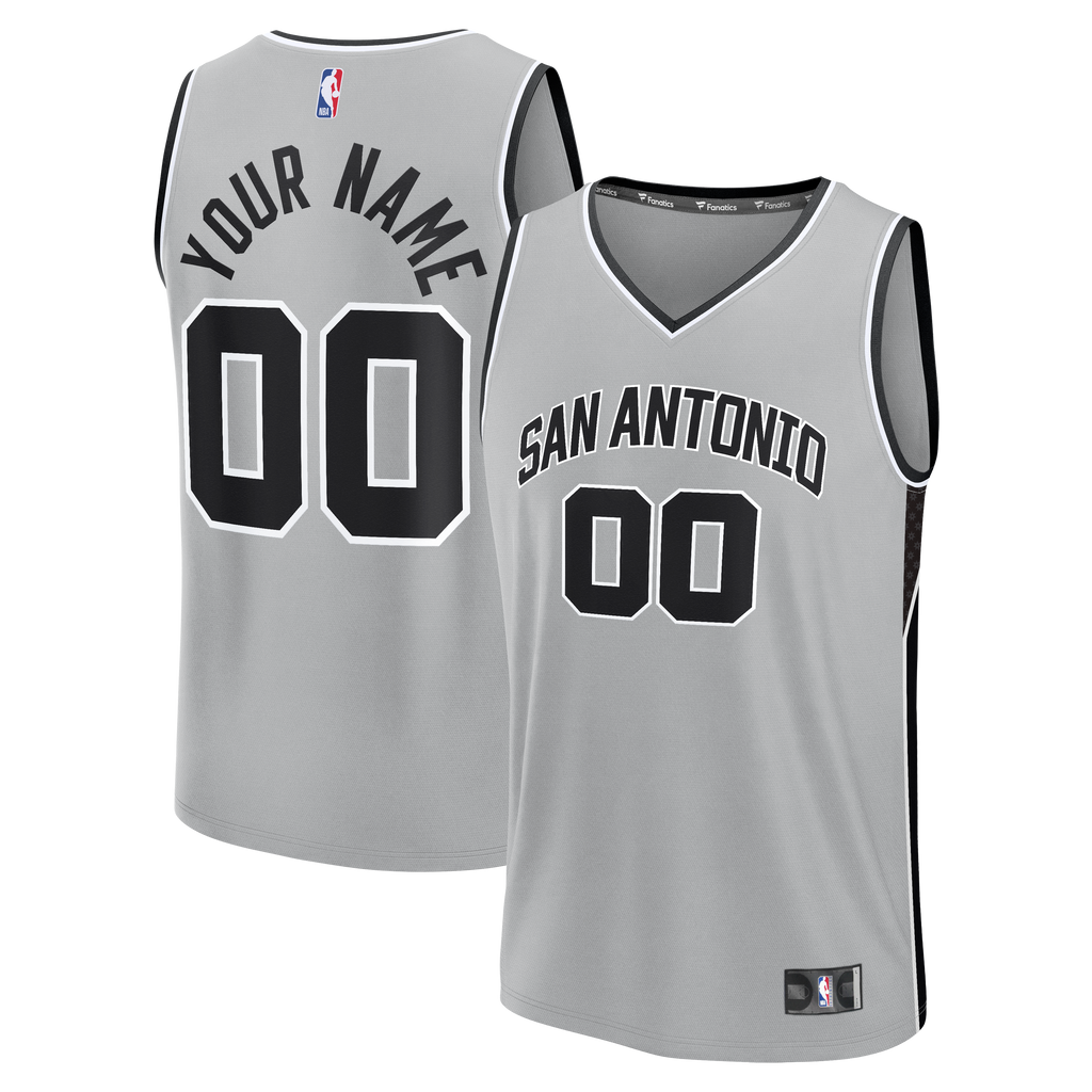 San Antonio Spurs Fanatics Silver Fastbreak Custom Jersey - Statement Edition for Men product image 2, provided for visual