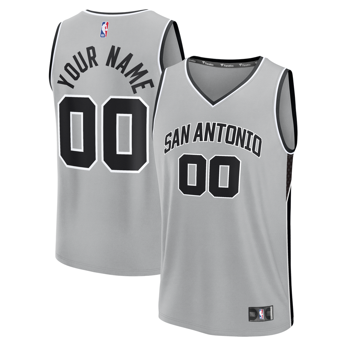 San Antonio Spurs Fanatics Silver Fastbreak Custom Jersey - Statement Edition for Men product image 2, provided for visual