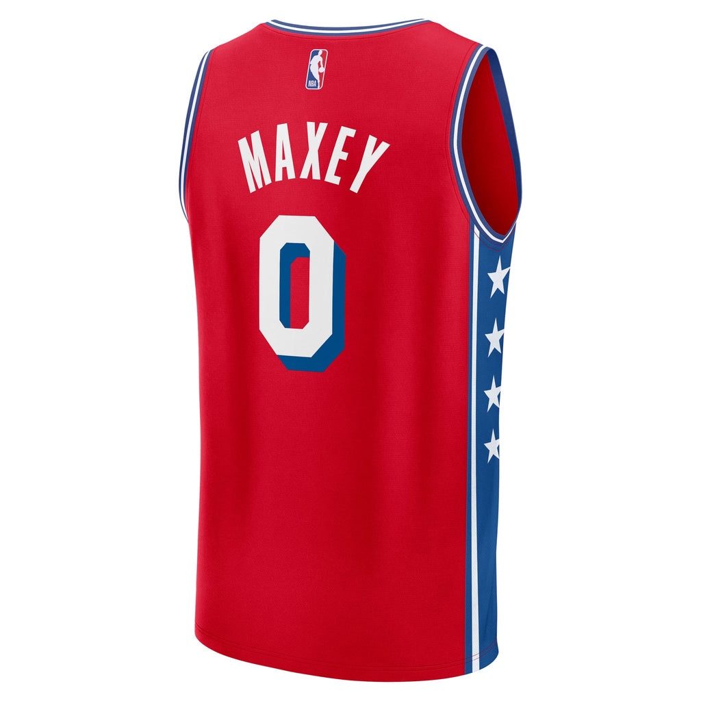 Philadelphia 76ers Tyrese Maxey Fanatics Red Fast Break Replica Player Jersey - Statement Edition for Men product image 4,